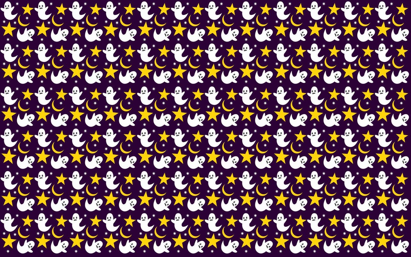 Halloween seamless pattern design with ghost and stars vector