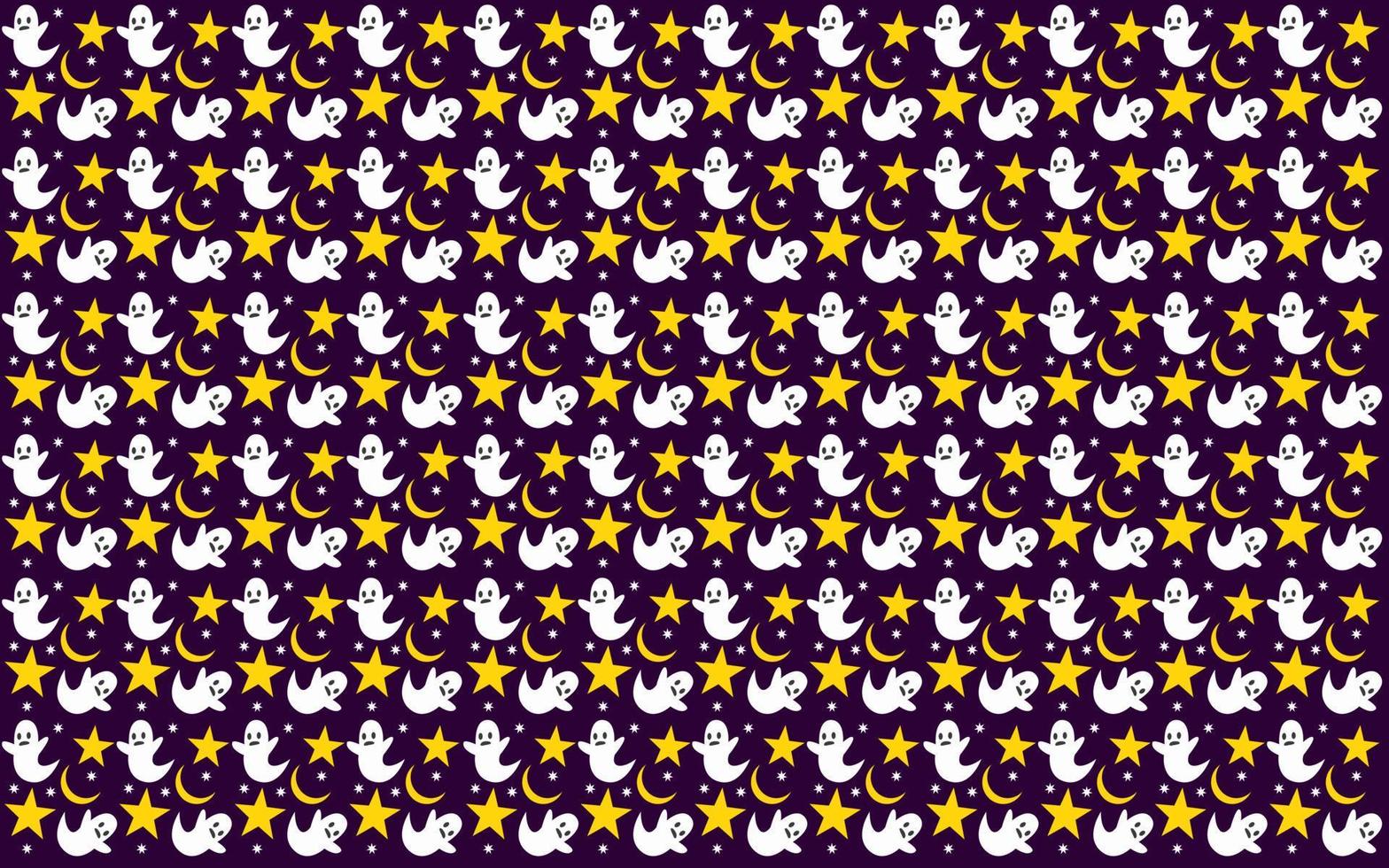 Halloween seamless pattern design with ghost and stars vector