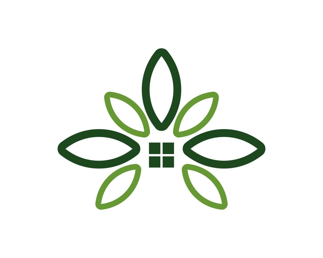 Leaves shape with windows inside vector