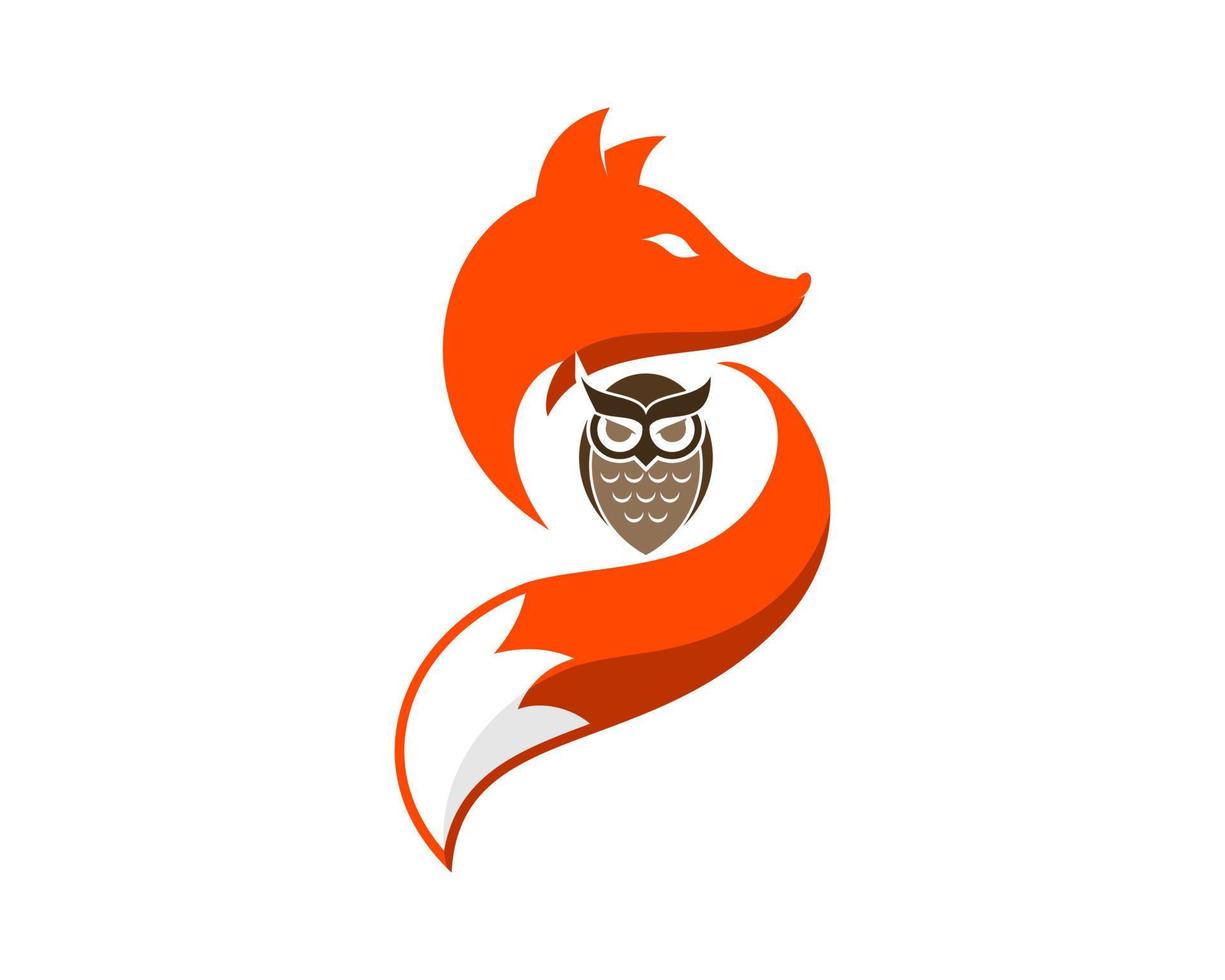 Fox with a owl inside vector
