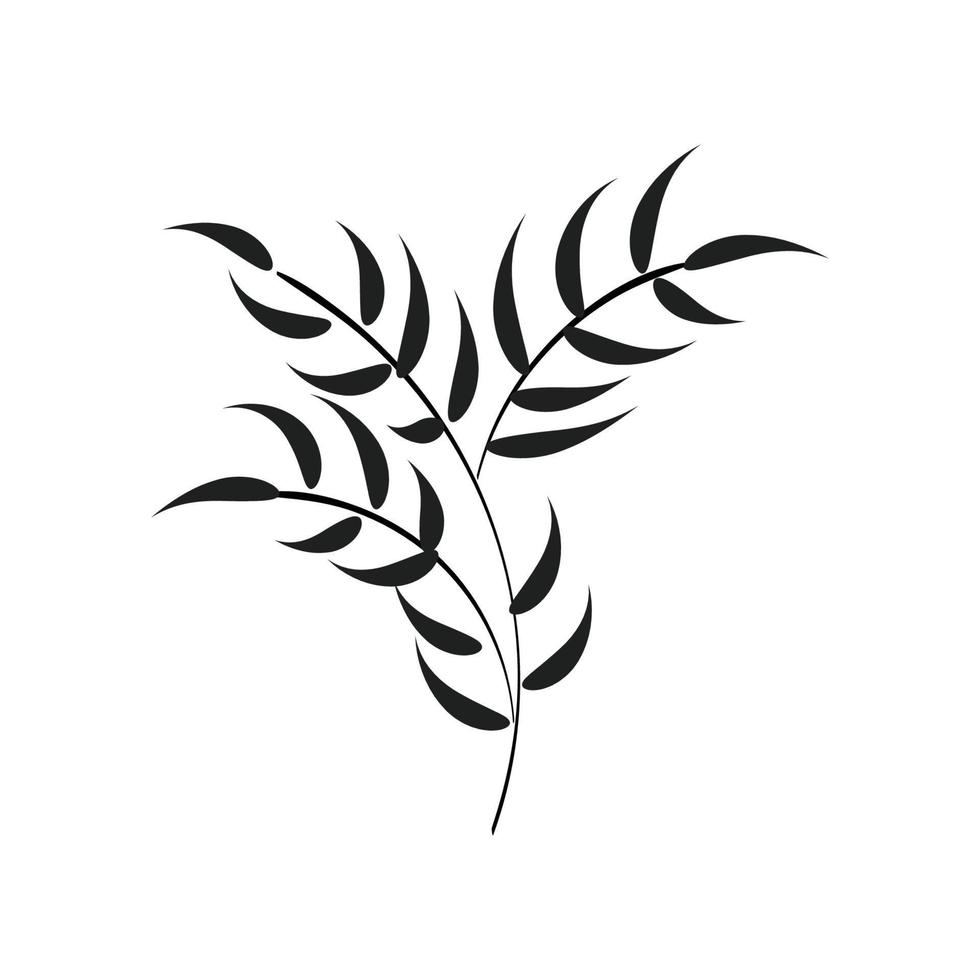Elegant hand drawn Line art of tropical leaf. vector
