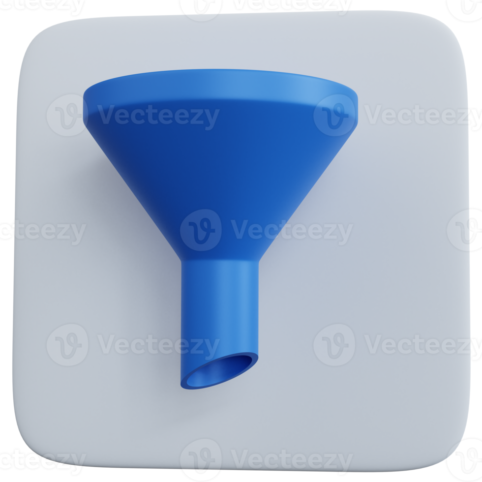 3d rendering blue icon filter isolated png