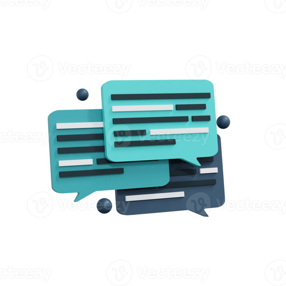 3D Chat box conversation illustration, Realistic and high resolution photo. -3D rendering png