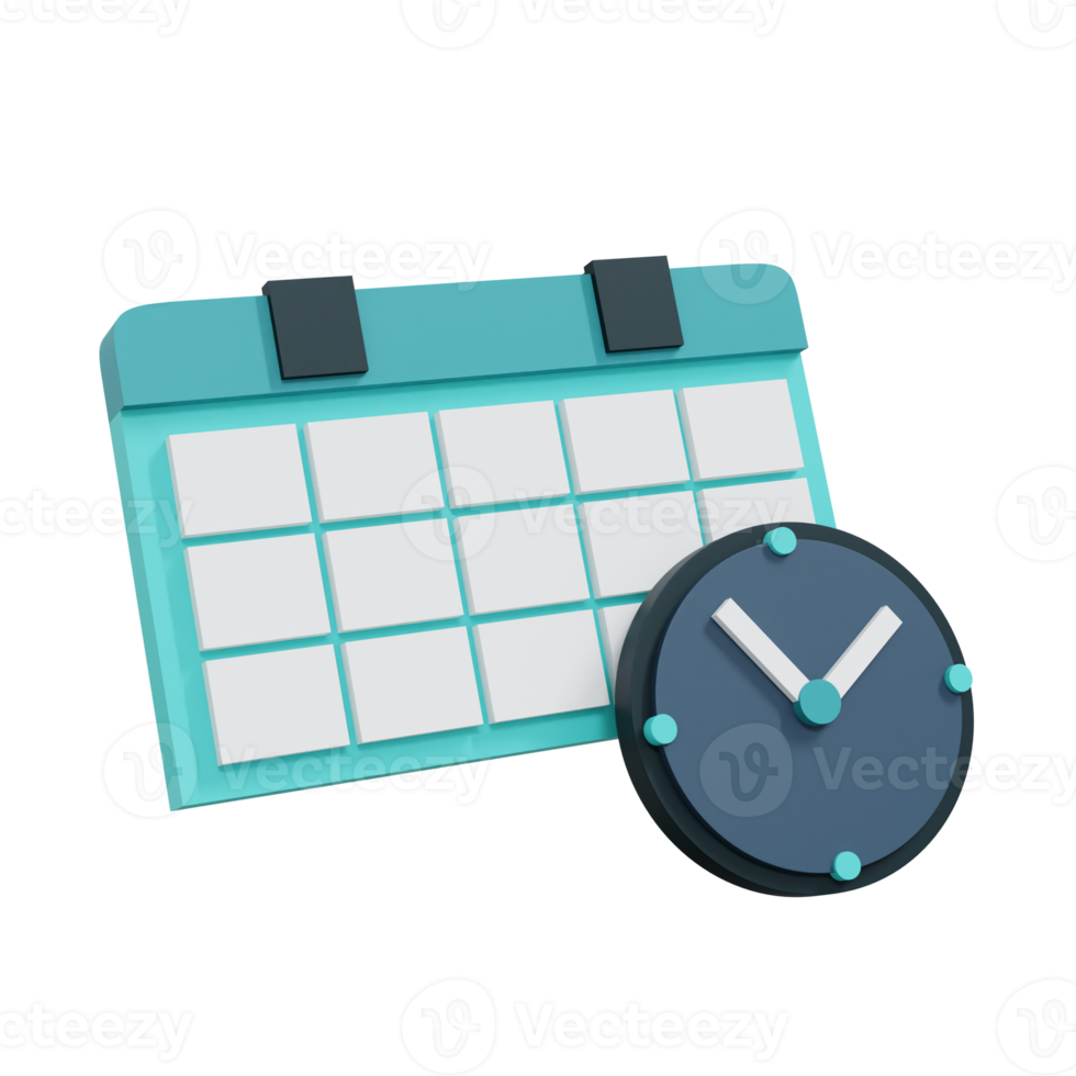 3D time management and scheduling icon illustration, Realistic and high resolution photo. -3D rendering png