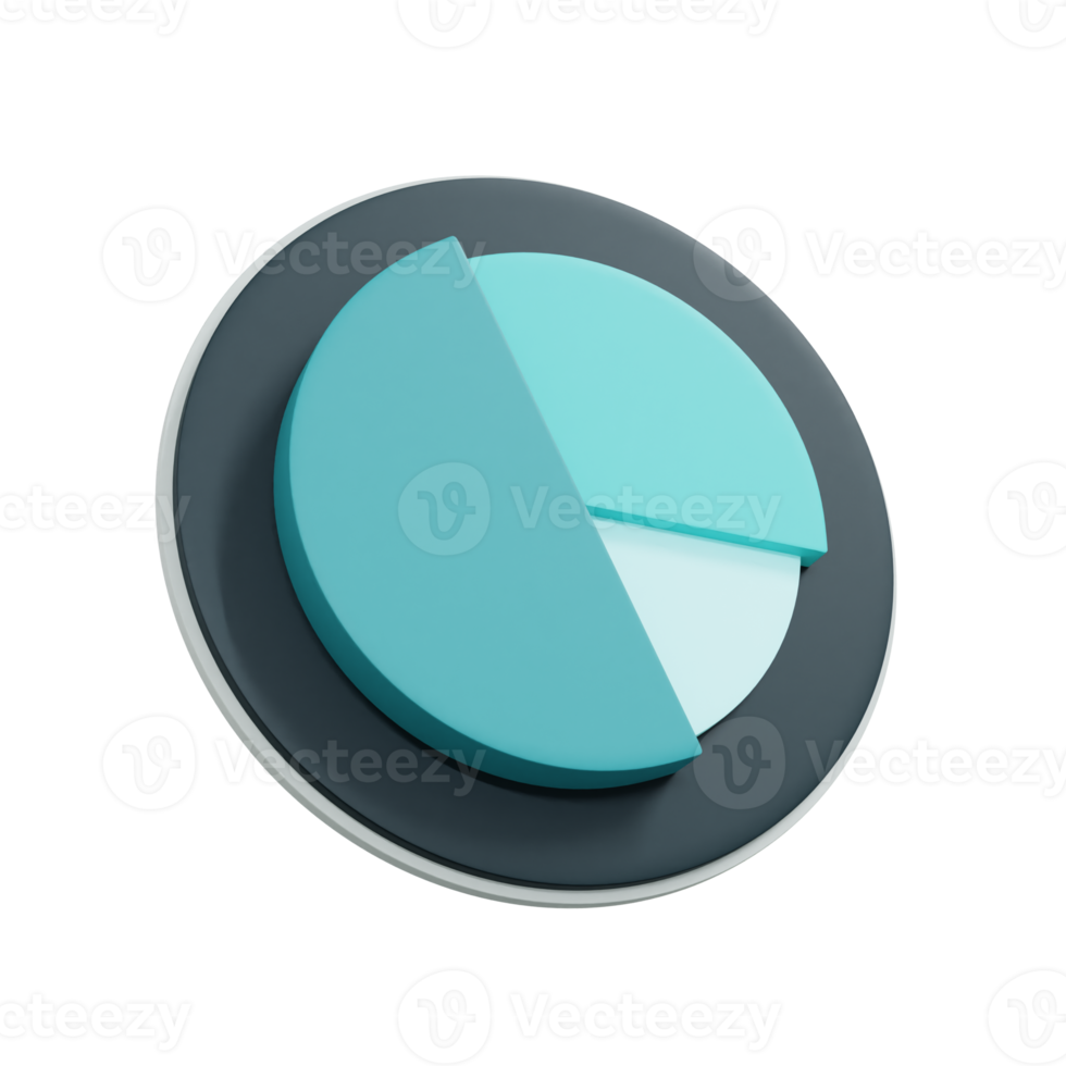 3d Pie chart illustration. Diagram icon for presentation and displaying data. Realistic and high resolution photo. -3D rendering png