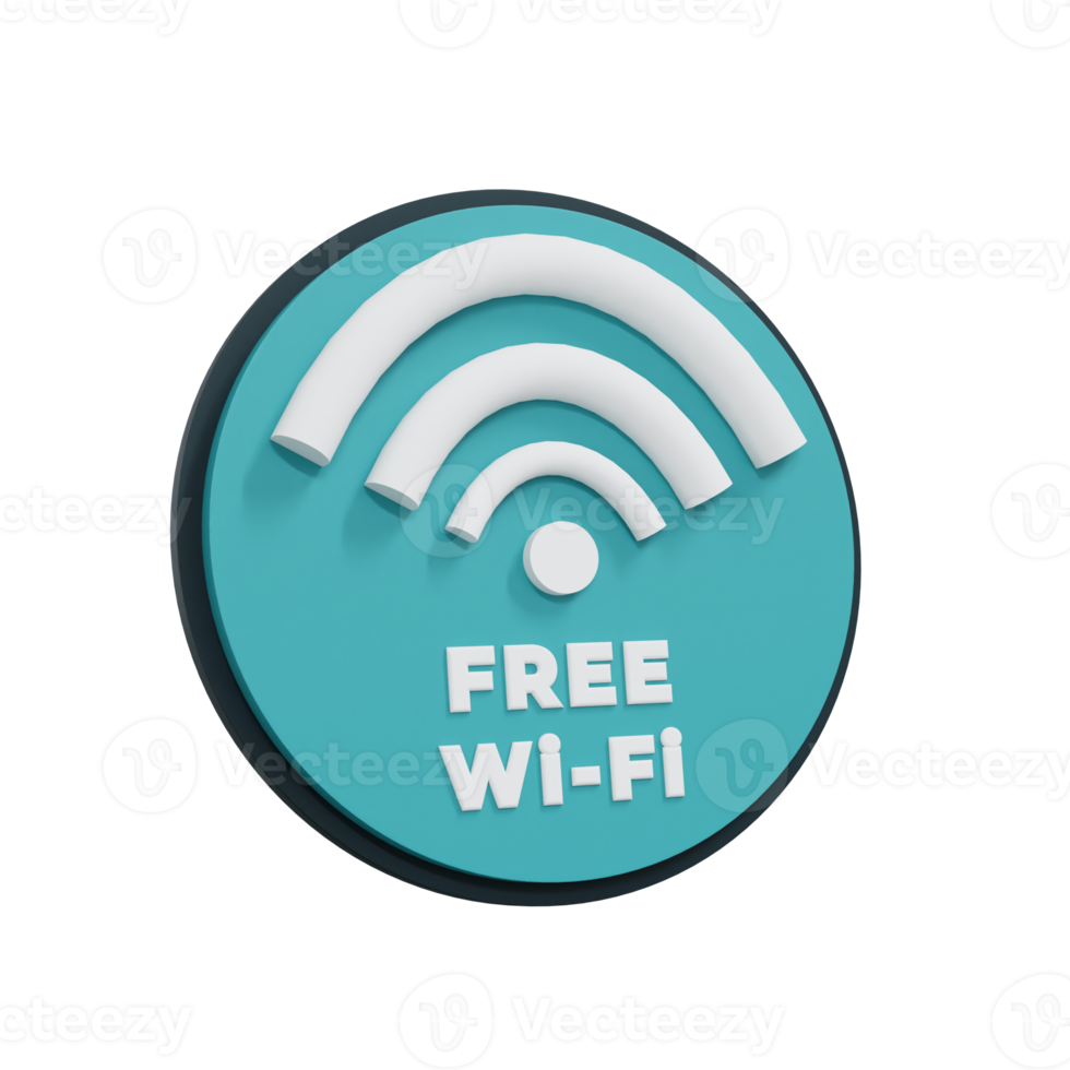 3D Free wifi sign icon illustration, Realistic and high resolution photo. -3D rendering png