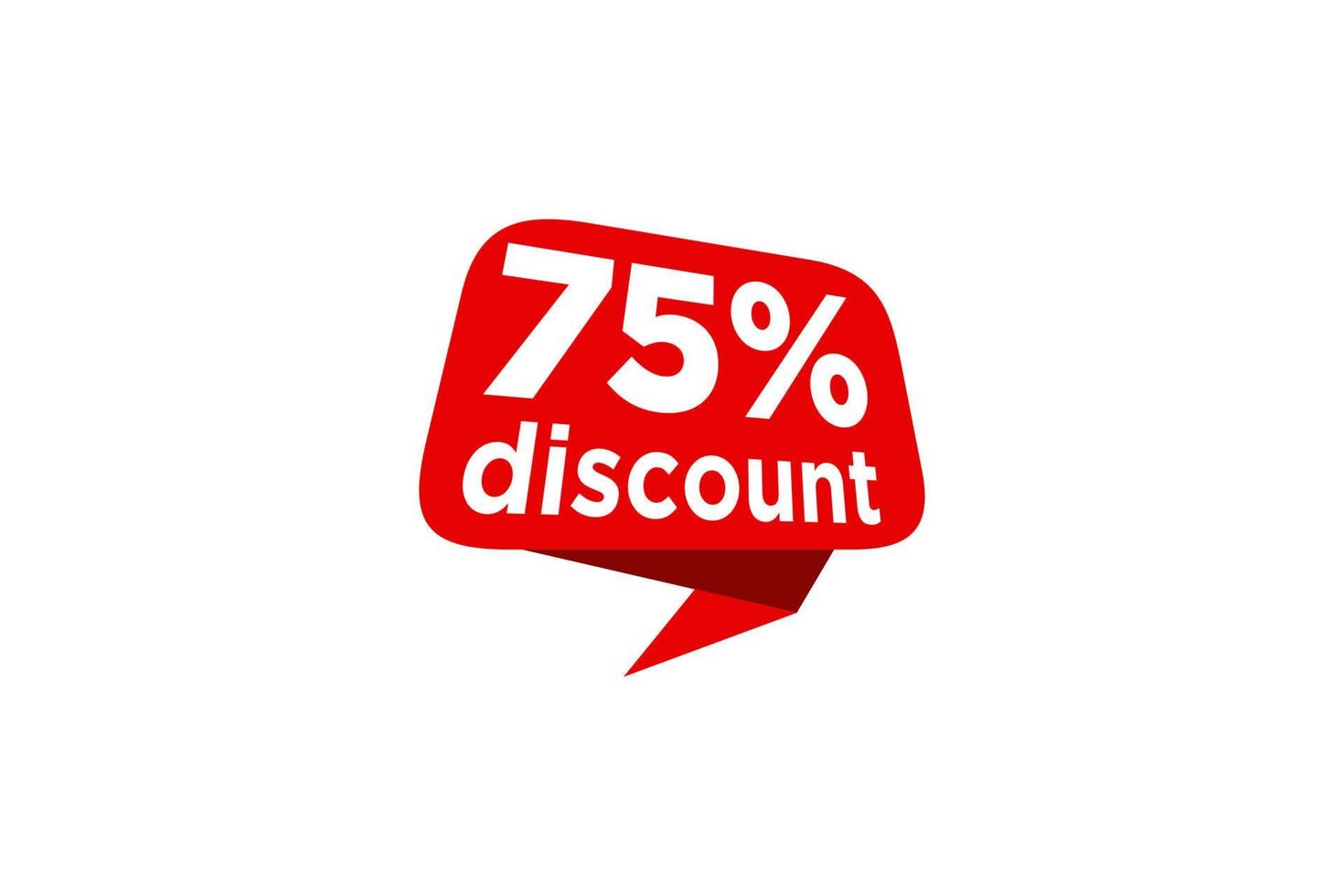 75 discount, Sales Vector badges for Labels, , Stickers, Banners, Tags, Web Stickers, New offer. Discount origami sign banner.