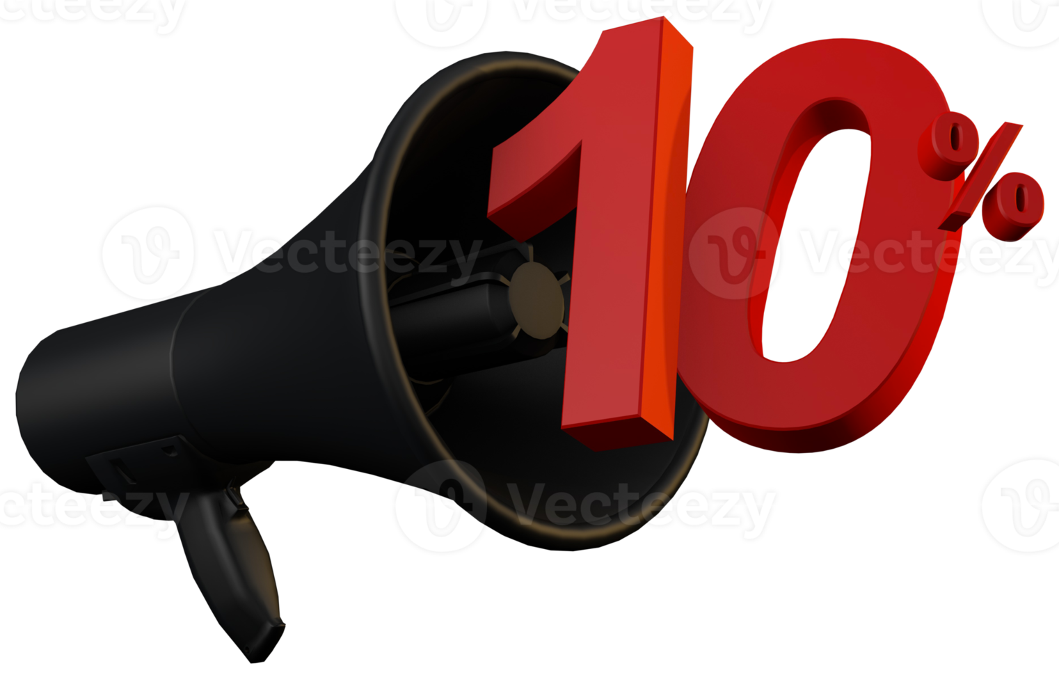 Black megaphone promotion 10 percent off a black friday concept png