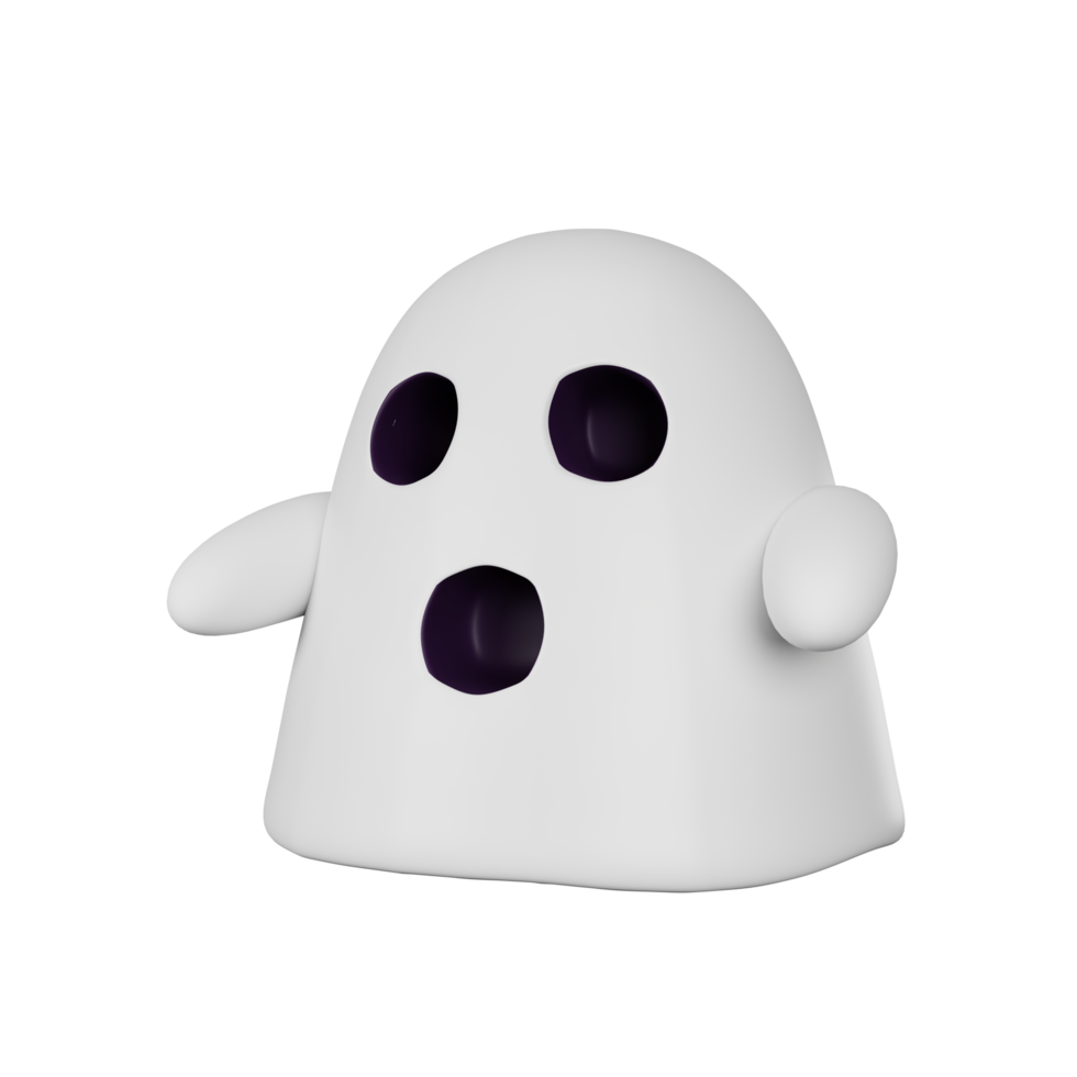 representación 3d del icono fantasma de halloween png