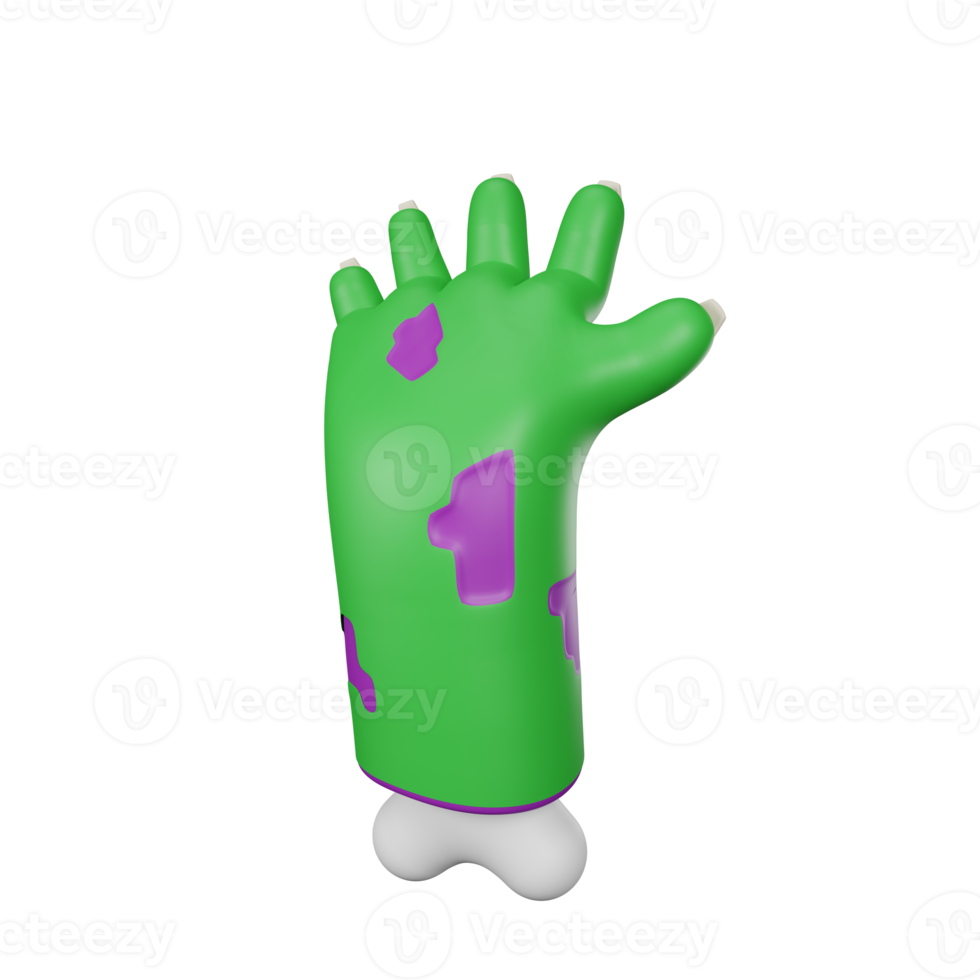 3d rendering of zombie hand halloween icon png