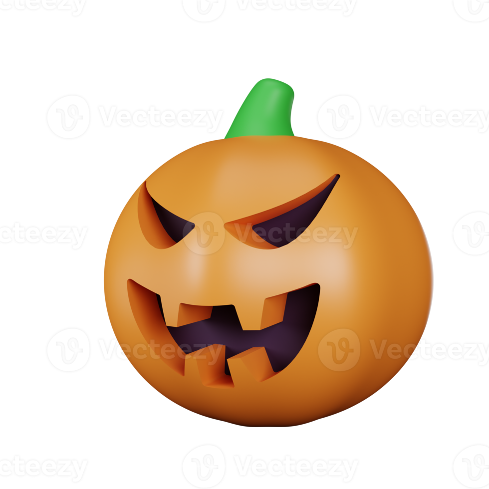 3d rendering pumpkin spooky halloween icon png