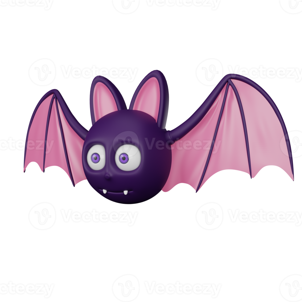 3d rendering of bat halloween icon png