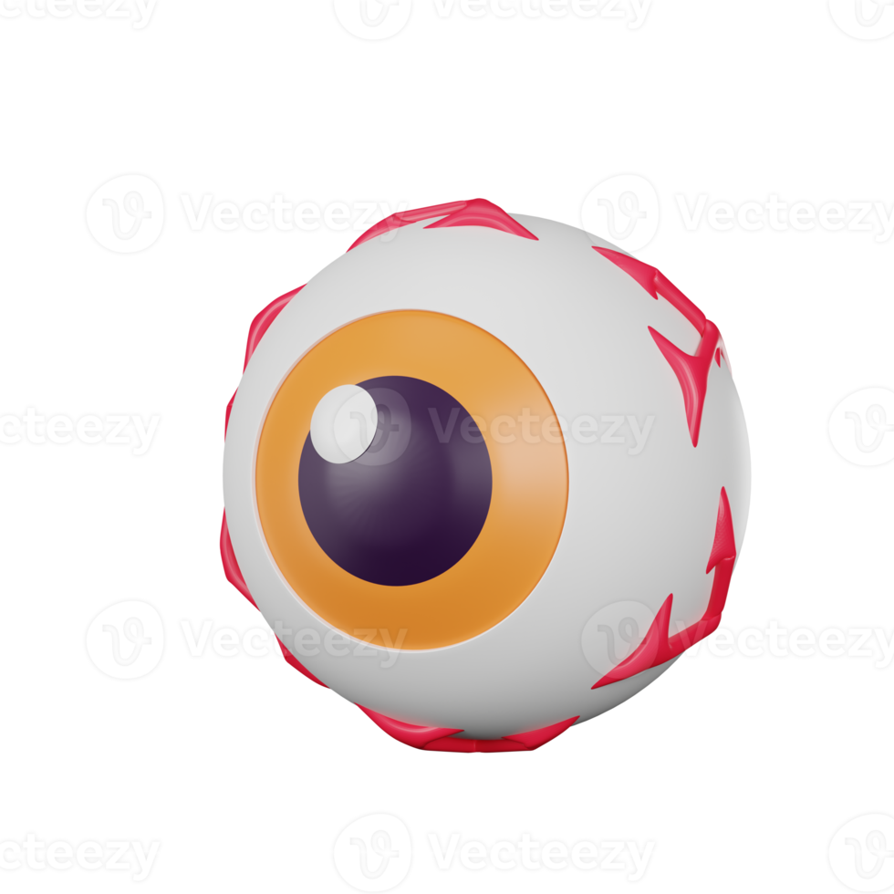 Representación 3D del icono de los ojos de Halloween png