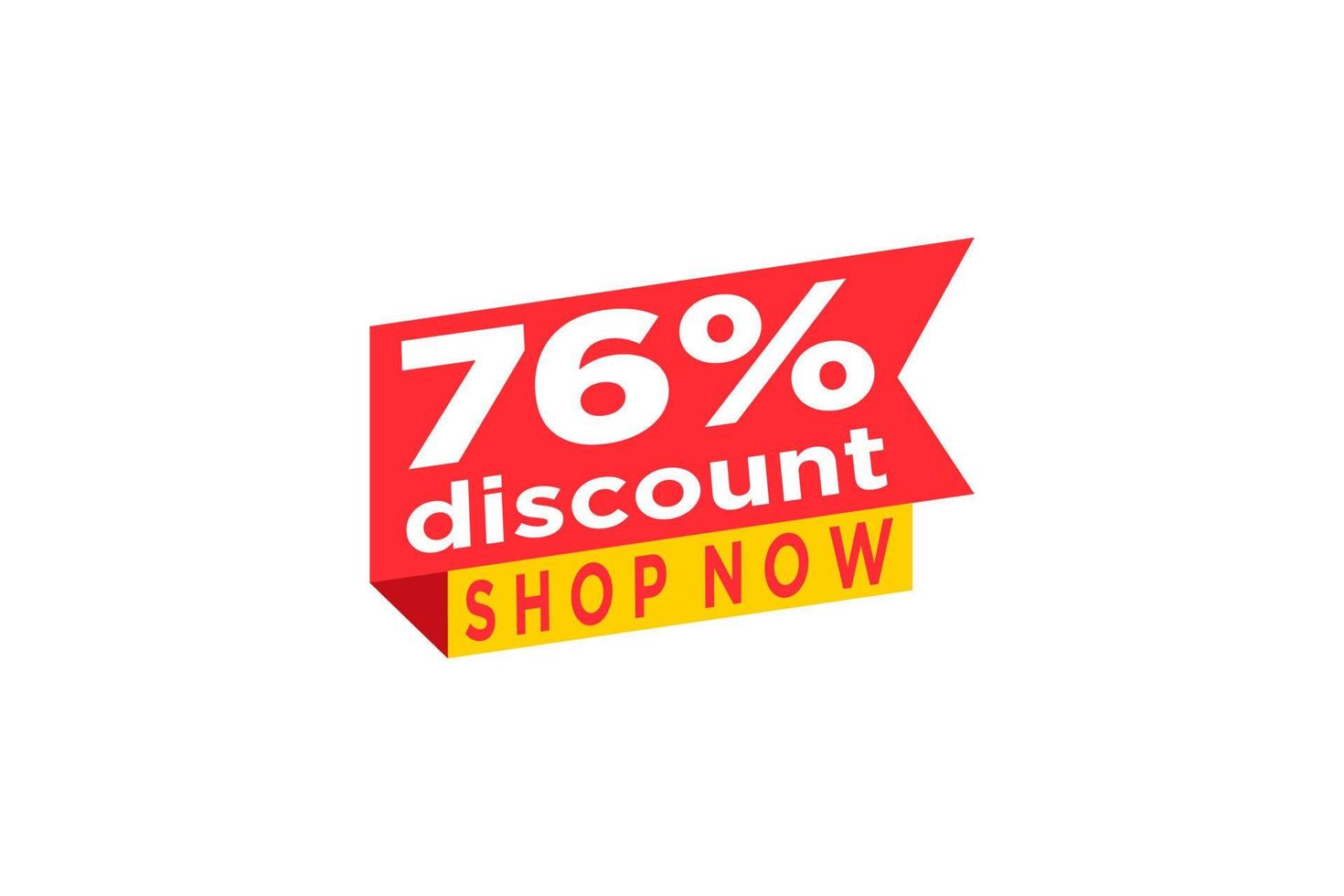 76 discount, Sales Vector badges for Labels, , Stickers, Banners, Tags, Web Stickers, New offer. Discount origami sign banner.