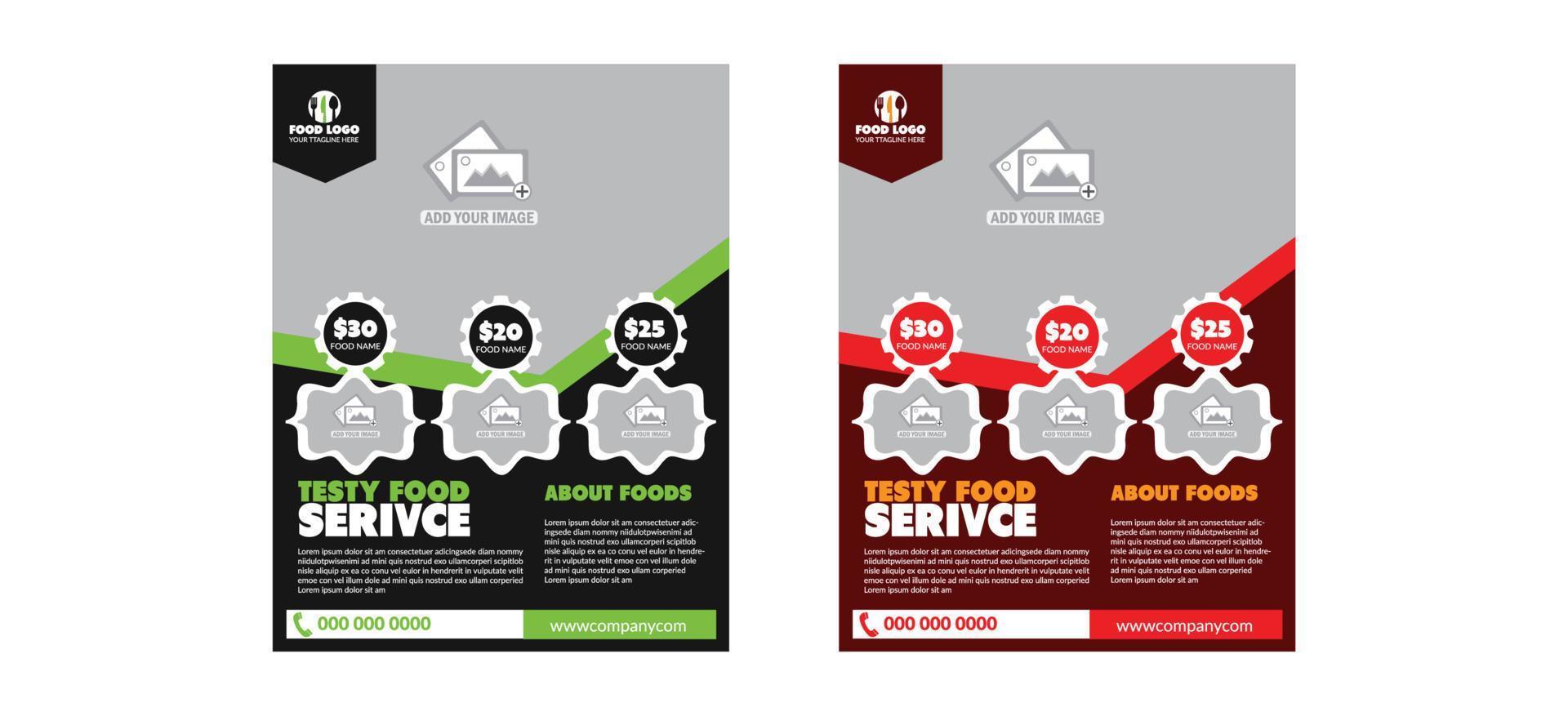 Fast Food Flyer Template Design vector