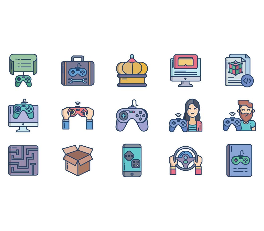 Game development and gaming entertainment icon set vector