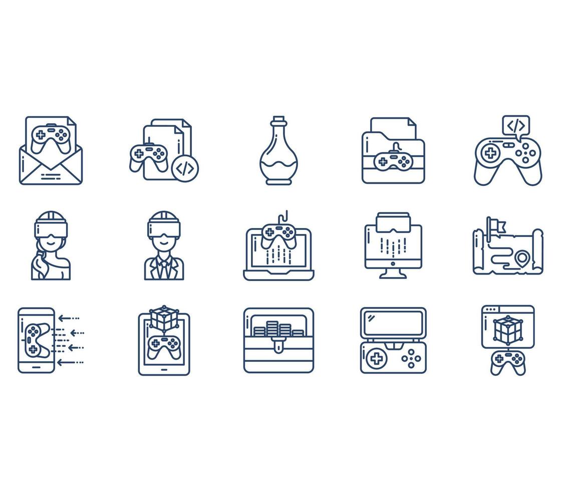 Game development and gaming entertainment icon set vector