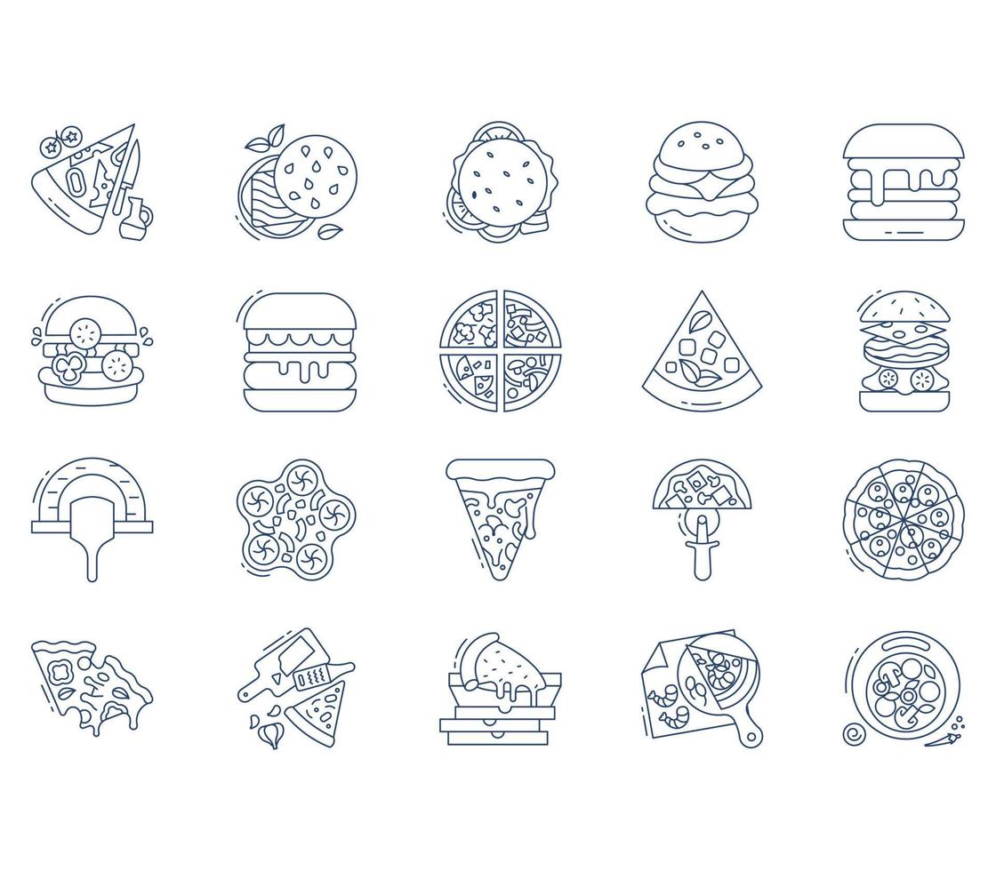 Pizza and Burger illustration 11666053 Vector Art at Vecteezy