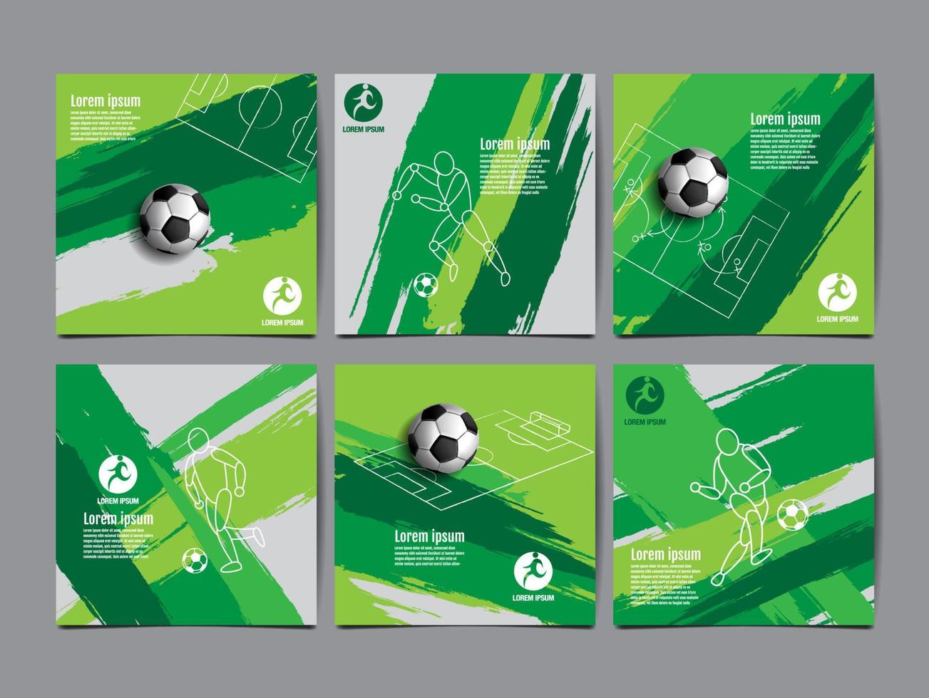 diseño de plantilla de fútbol, banner de fútbol, diseño de diseño deportivo, tema verde, ilustración vectorial vector