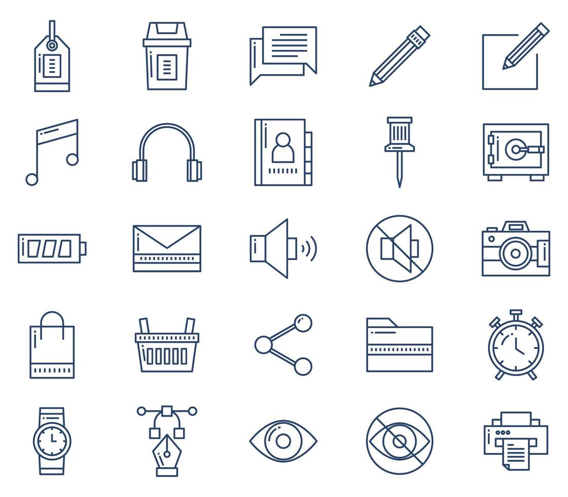 User interface, Basic UI icon set, web icon vector