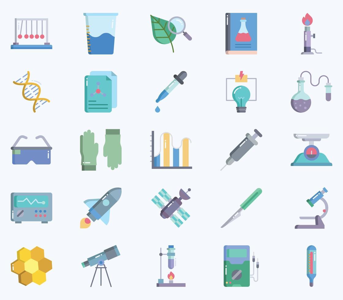 Science and technology icon set vector