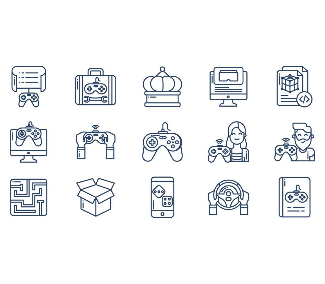 Game development and gaming entertainment icon set vector