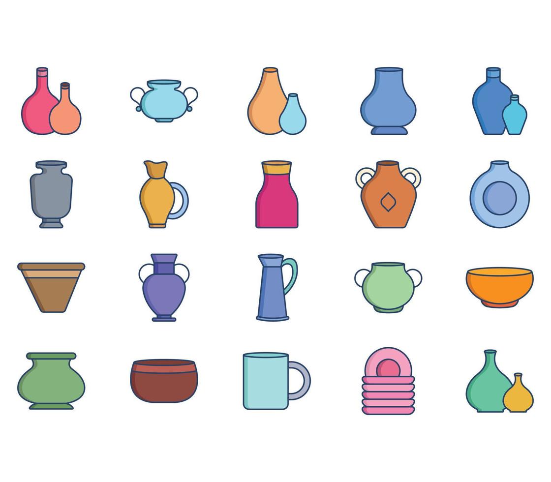 variety of water Pot illustration set vector