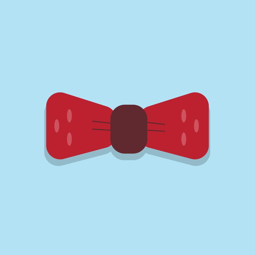 necktie bowtie for male red tie for suit and formal fashion clothing style vector illustration