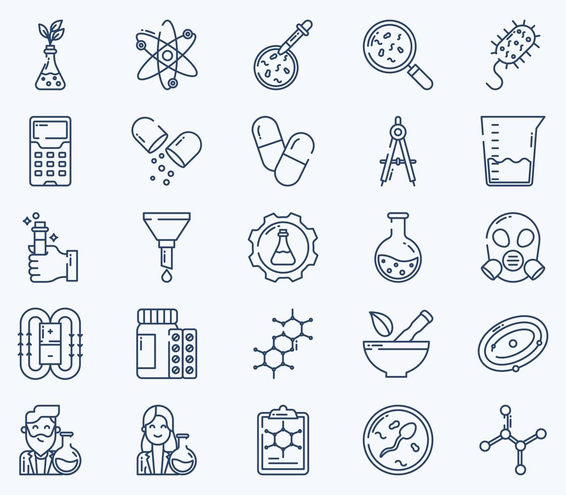 Science and technology icon set vector