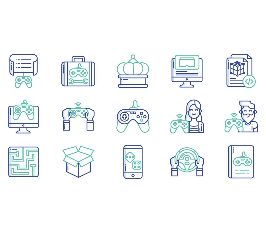 Game development and gaming entertainment icon set vector