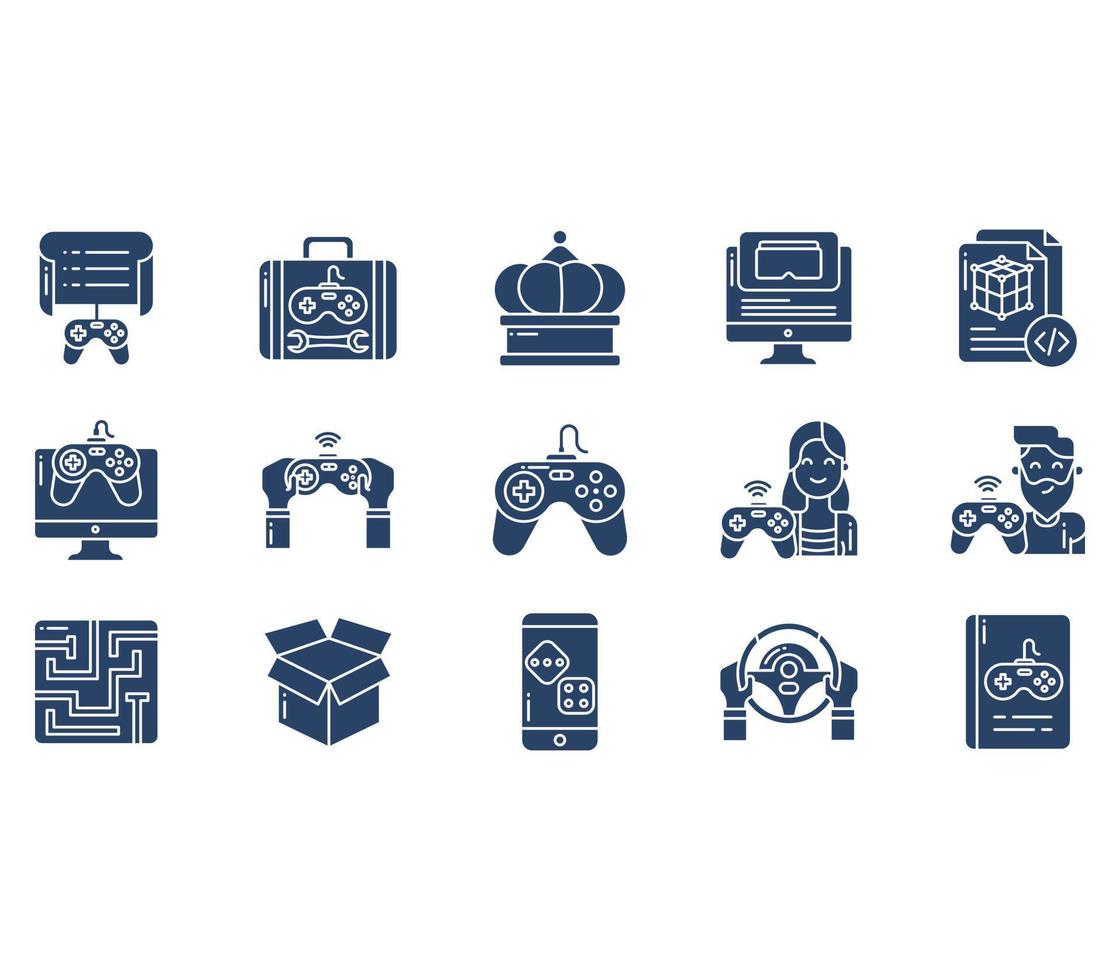 Game development and gaming entertainment icon set vector
