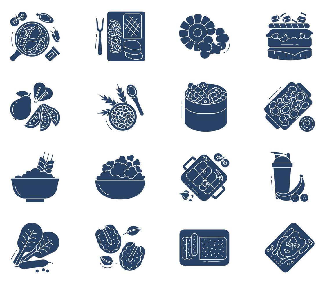 Foods for High Protein and healthy food set vector