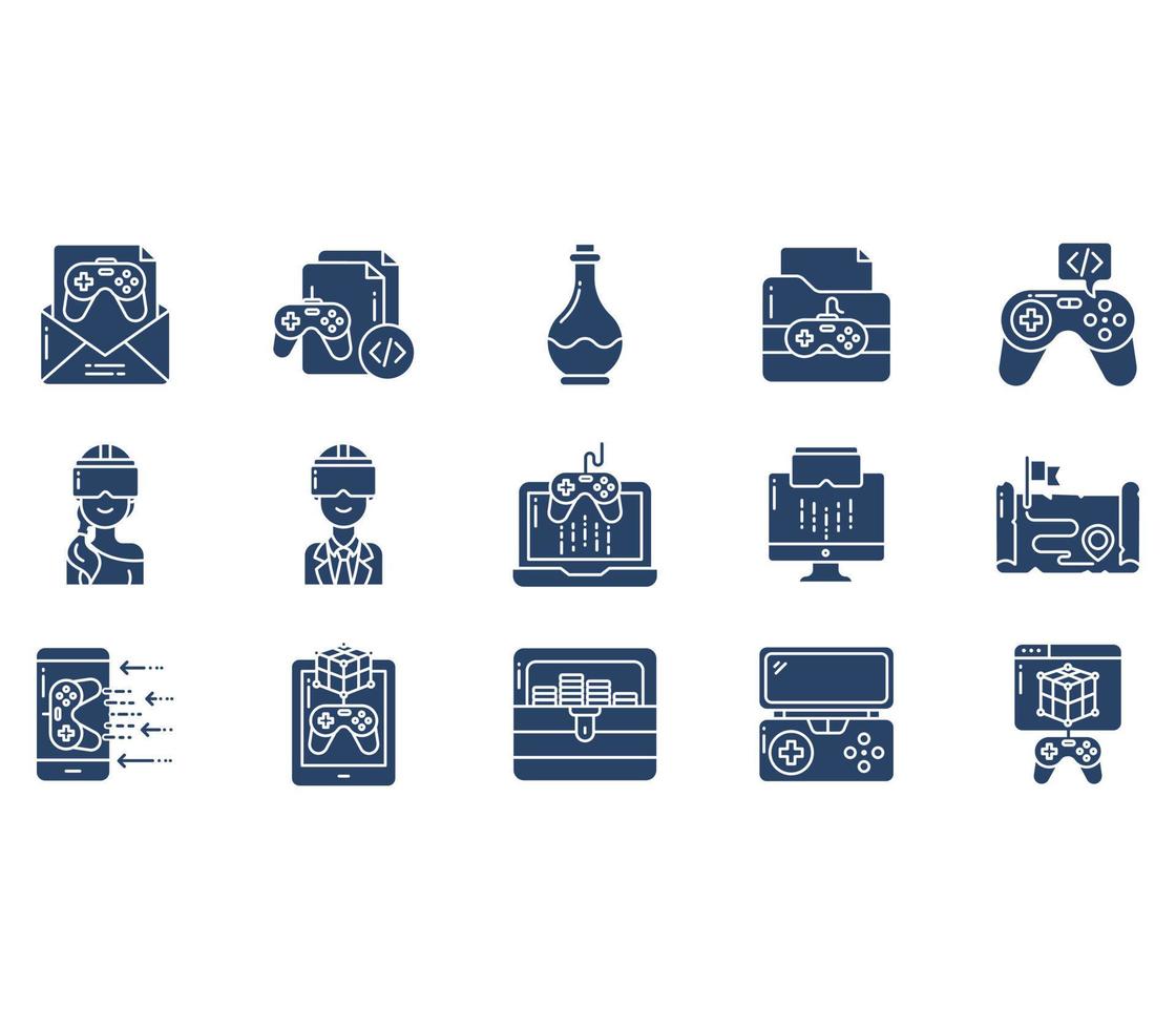 Game development and gaming entertainment icon set vector