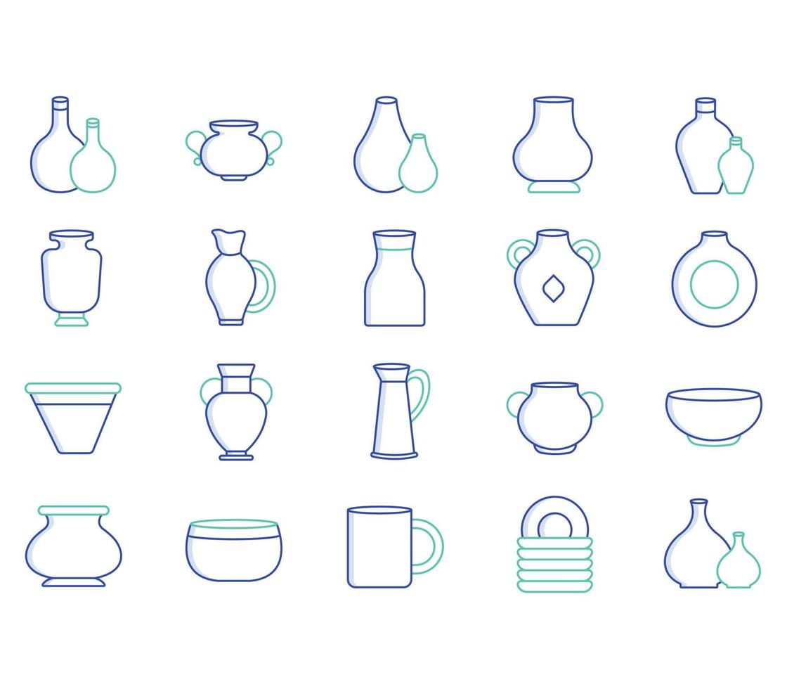 variety of water Pot illustration set vector