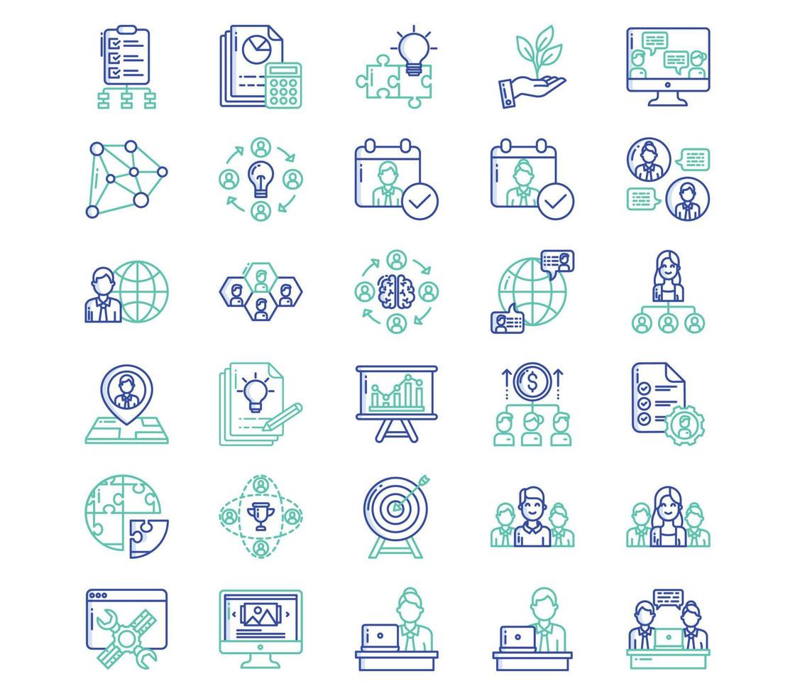 Project work and software development set vector