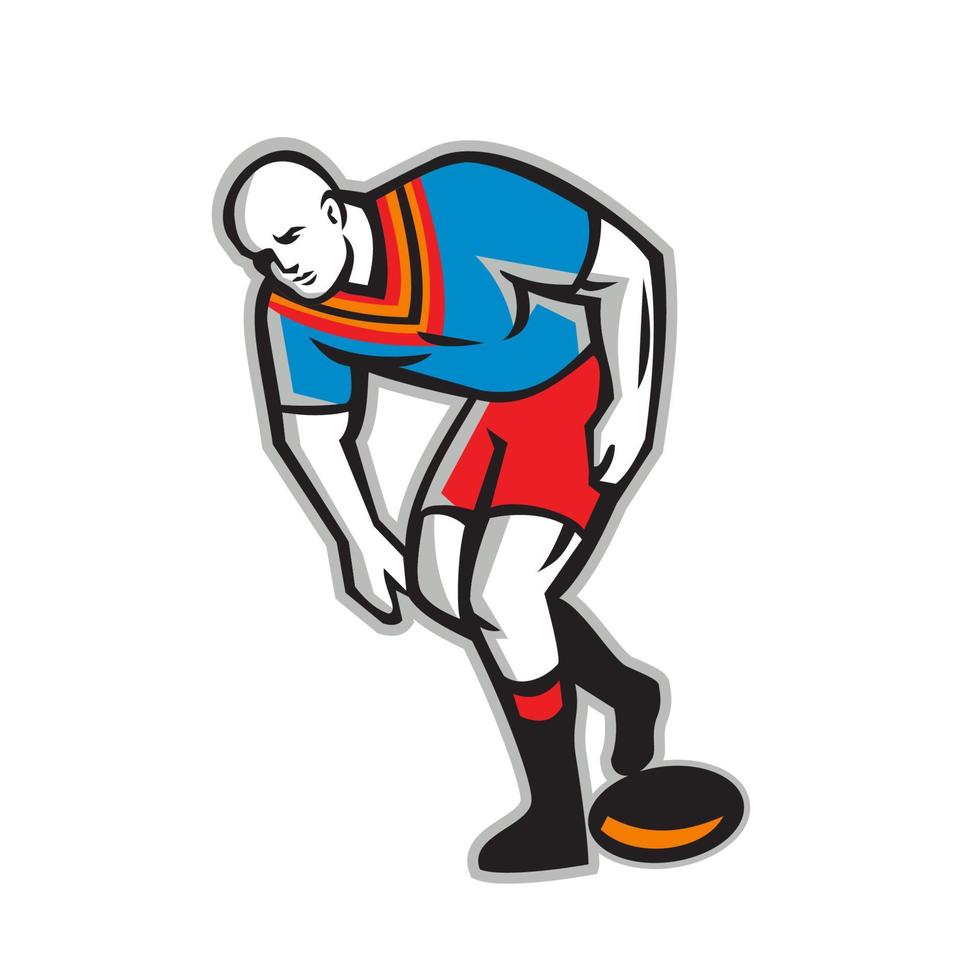 Rugby League Player Playing Ball Retro vector