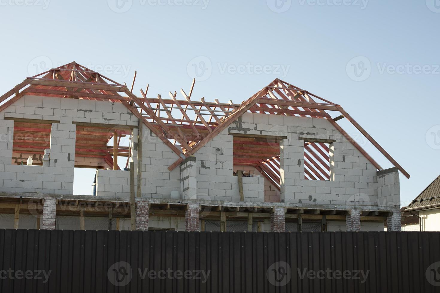 Private house in countryside. Simple house. photo