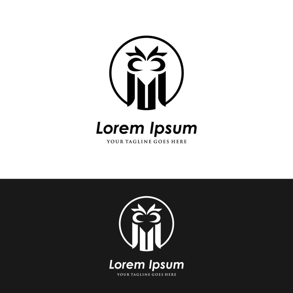 Cute owl logo design premium vector