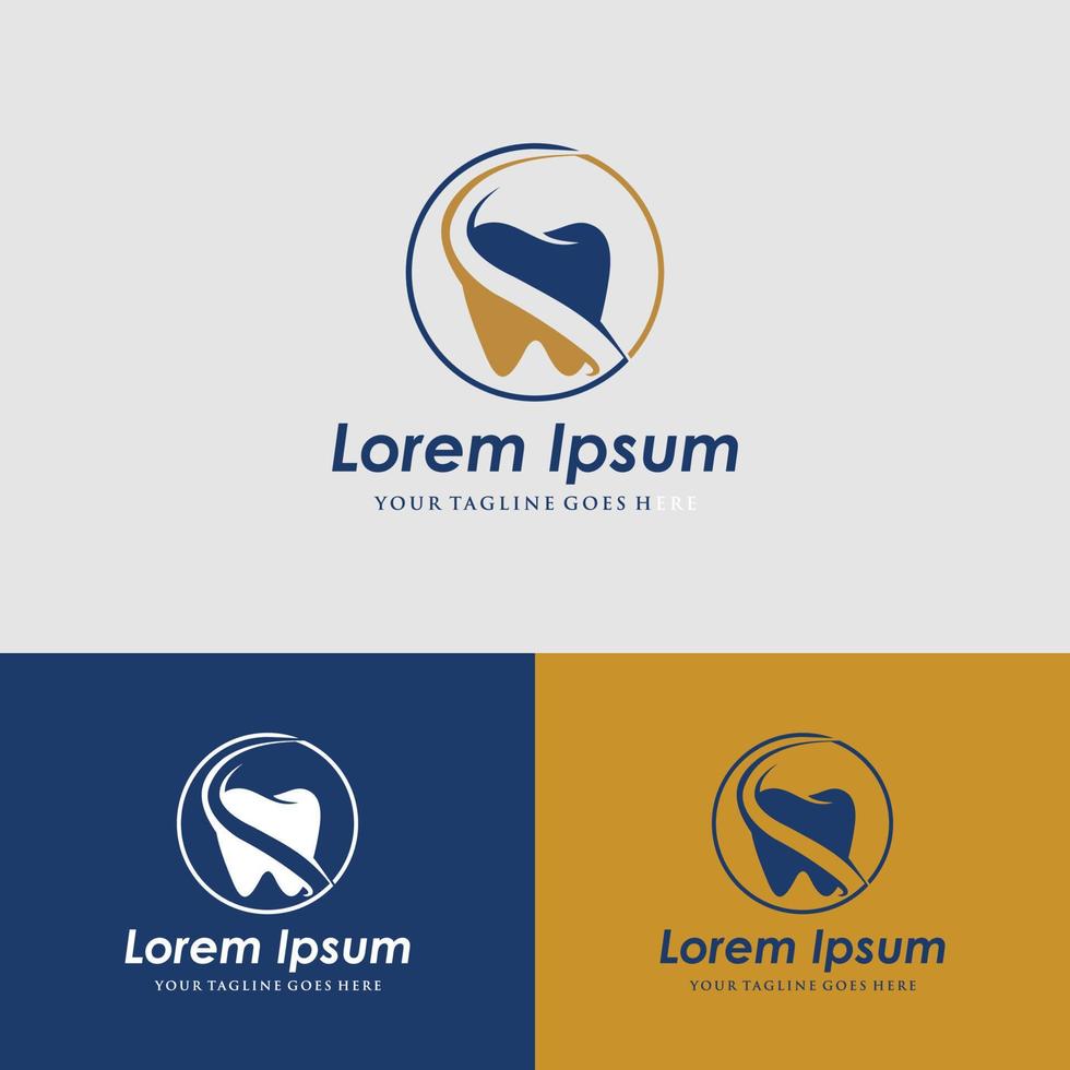 diseño de logotipo dental moderno. combinación abstracta de púrpura y naranja con forma afilada. ilustración del logotipo de atención médica. vector