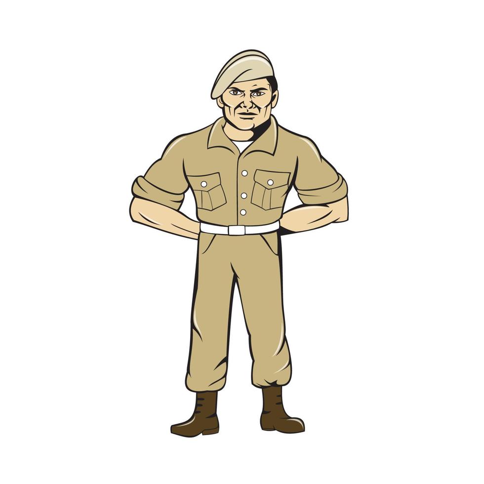 Ranger Standing Attention Cartoon vector