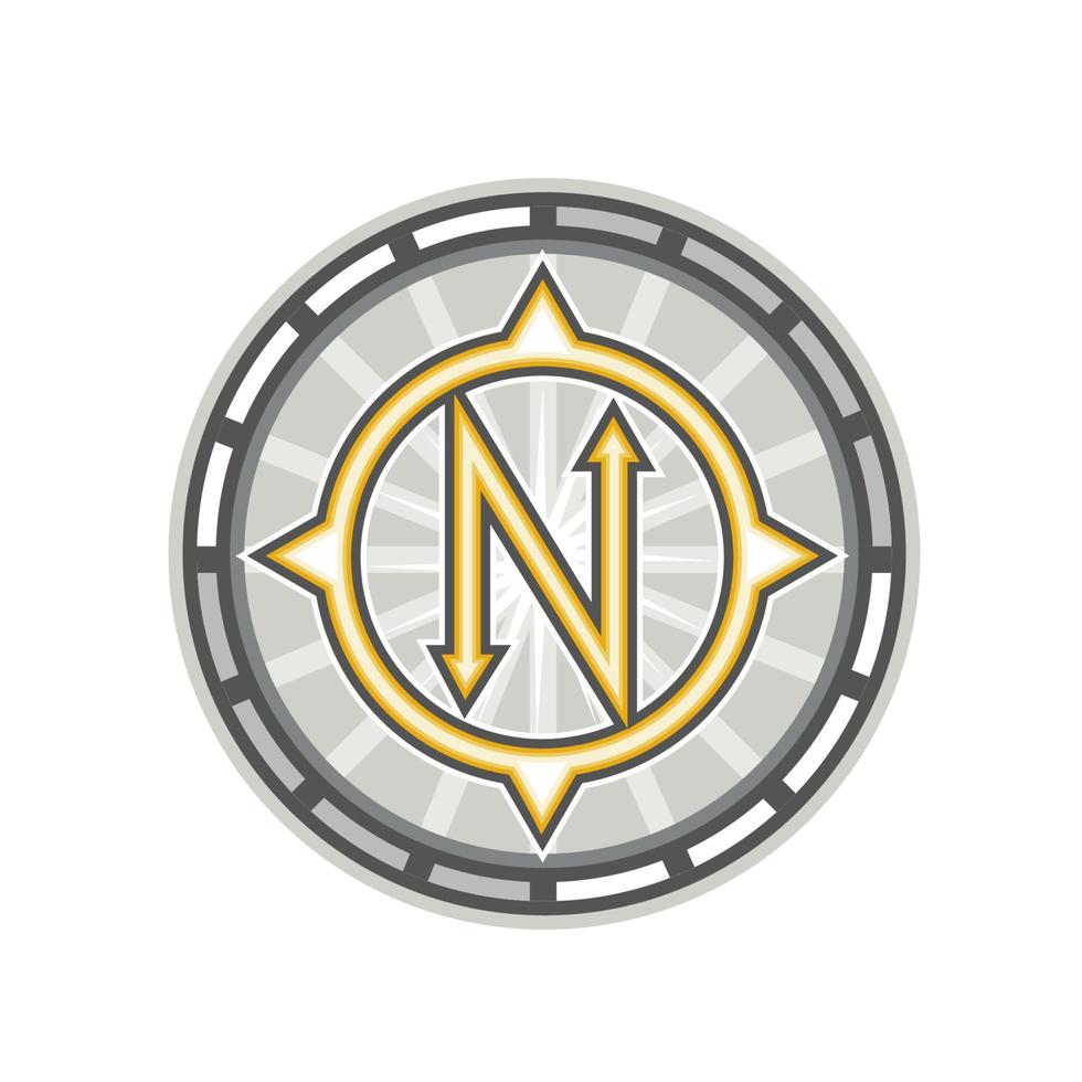 True North Compass Retro vector