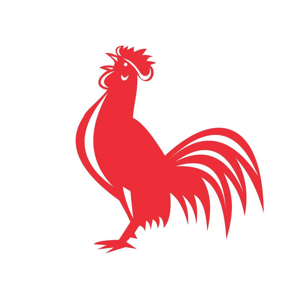 Chicken Rooster Crowing Retro vector