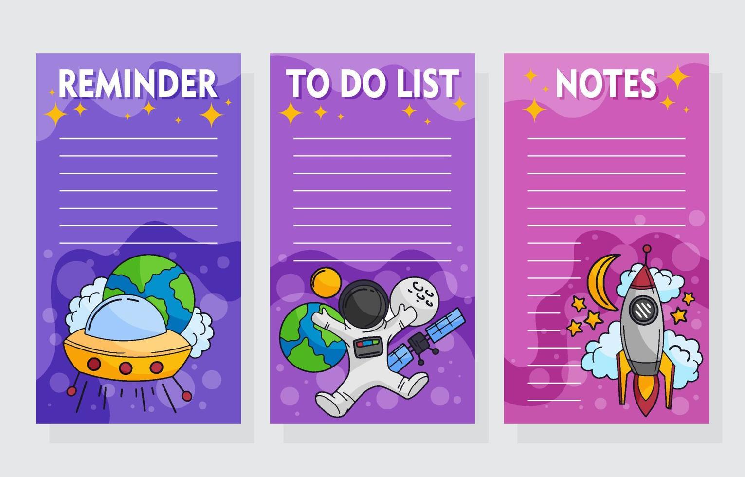 Outer Space Journal Templates vector