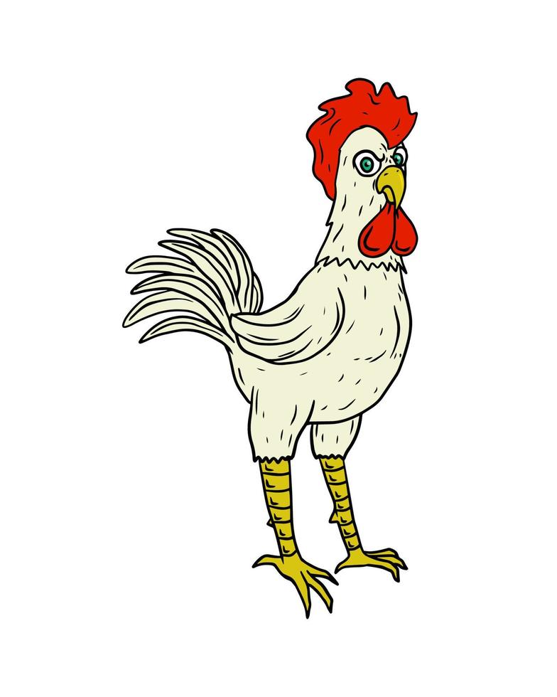 logotipo de pollo enojado y diseño de mascota vector