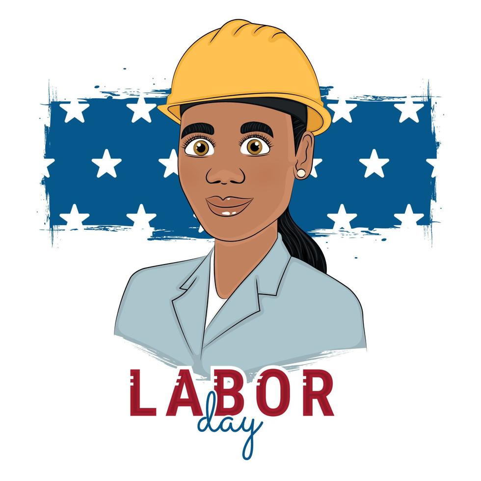 Isolated female engineer with uniform Labor day Vector illustration