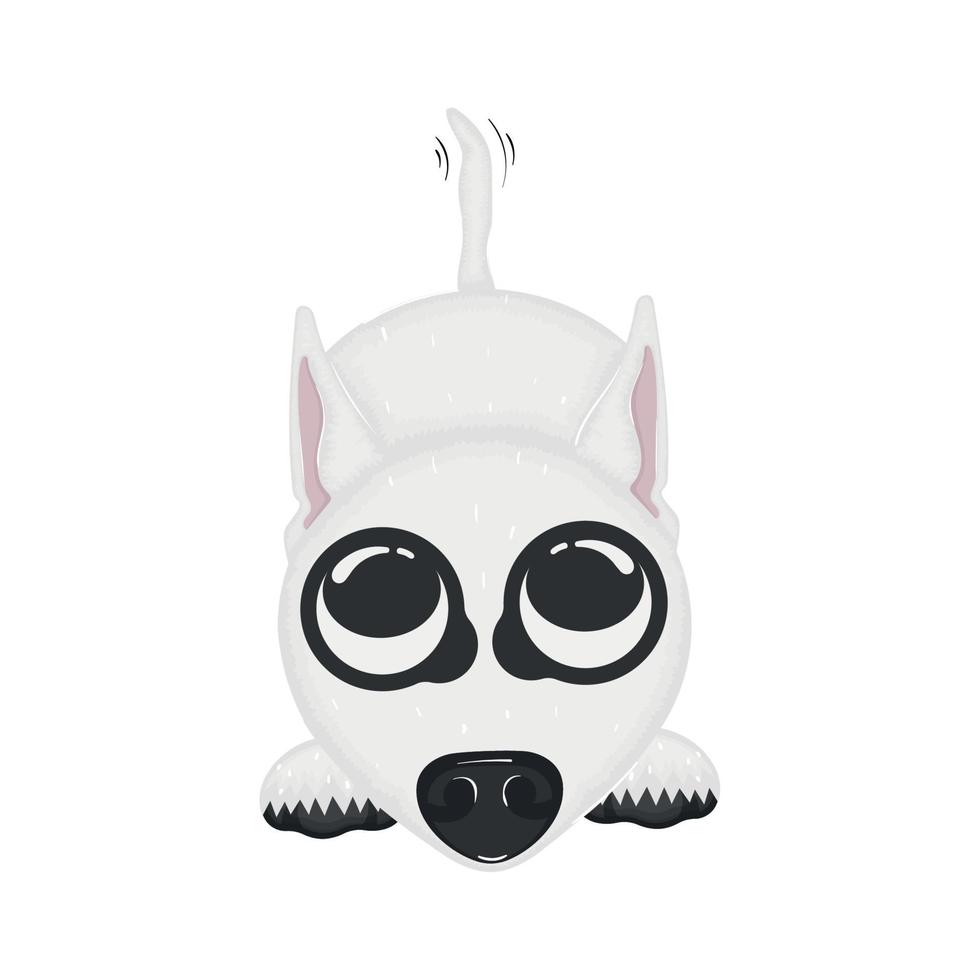 Ilustración de vector de personaje de dibujos animados de perro bull terrier lindo aislado