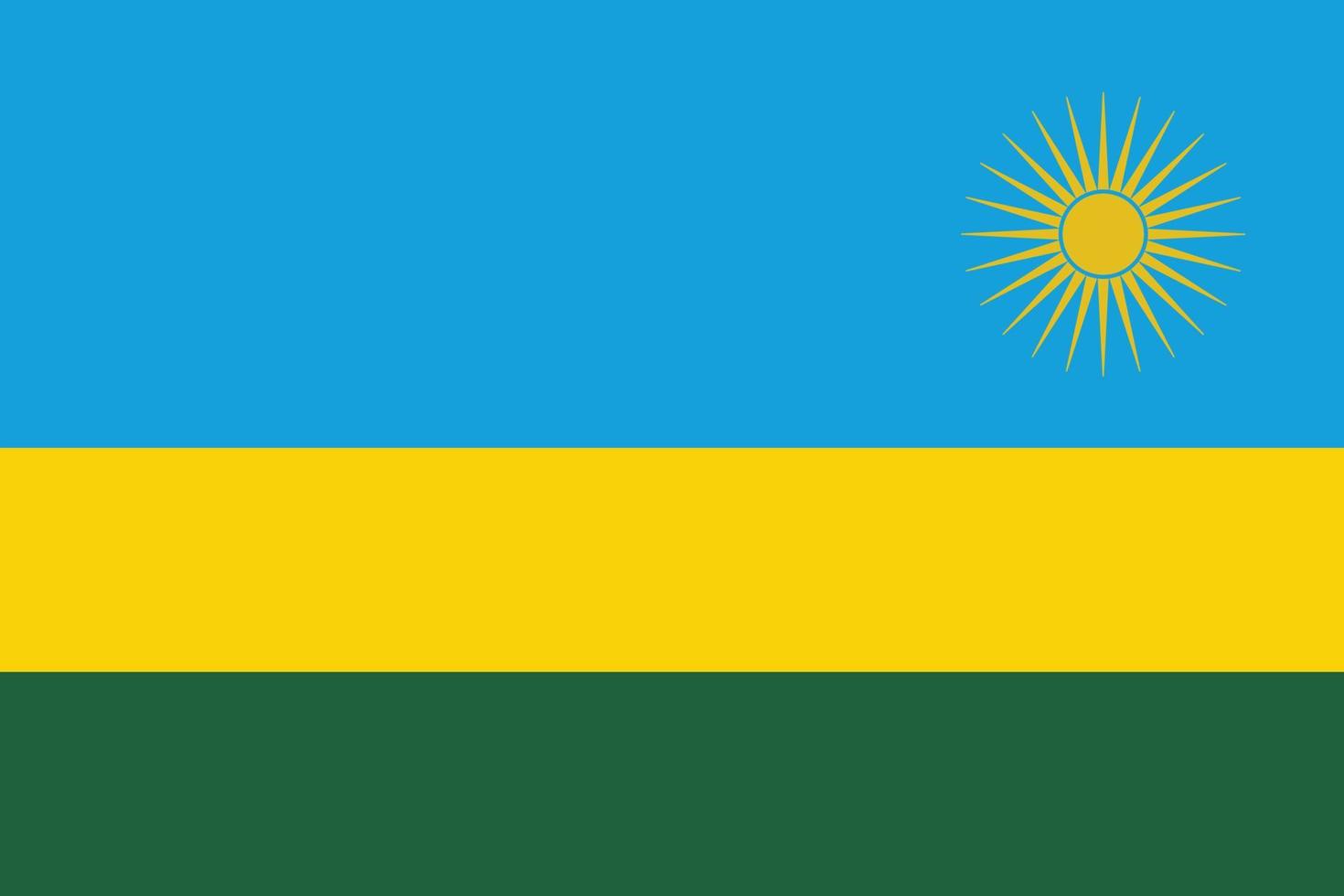 The national flag of the Republic of Rwanda and Nevis vector illustration with original proportion and accurate color