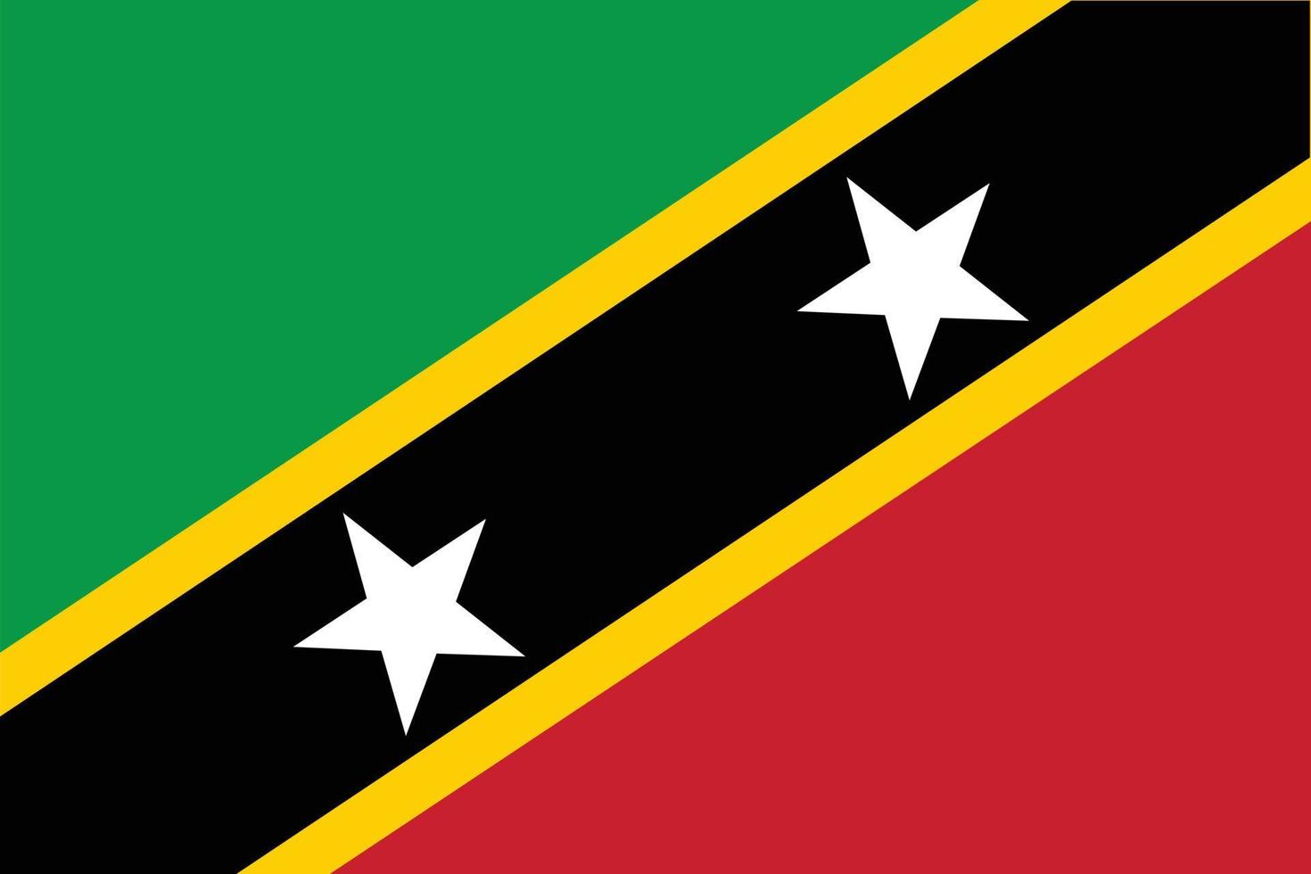 The national flag of Saint Kitts and Nevis vector illustration with original proportion and accurate color