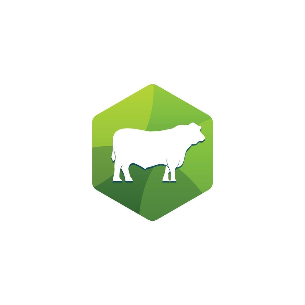 icono de vaca diseños coloridos vector