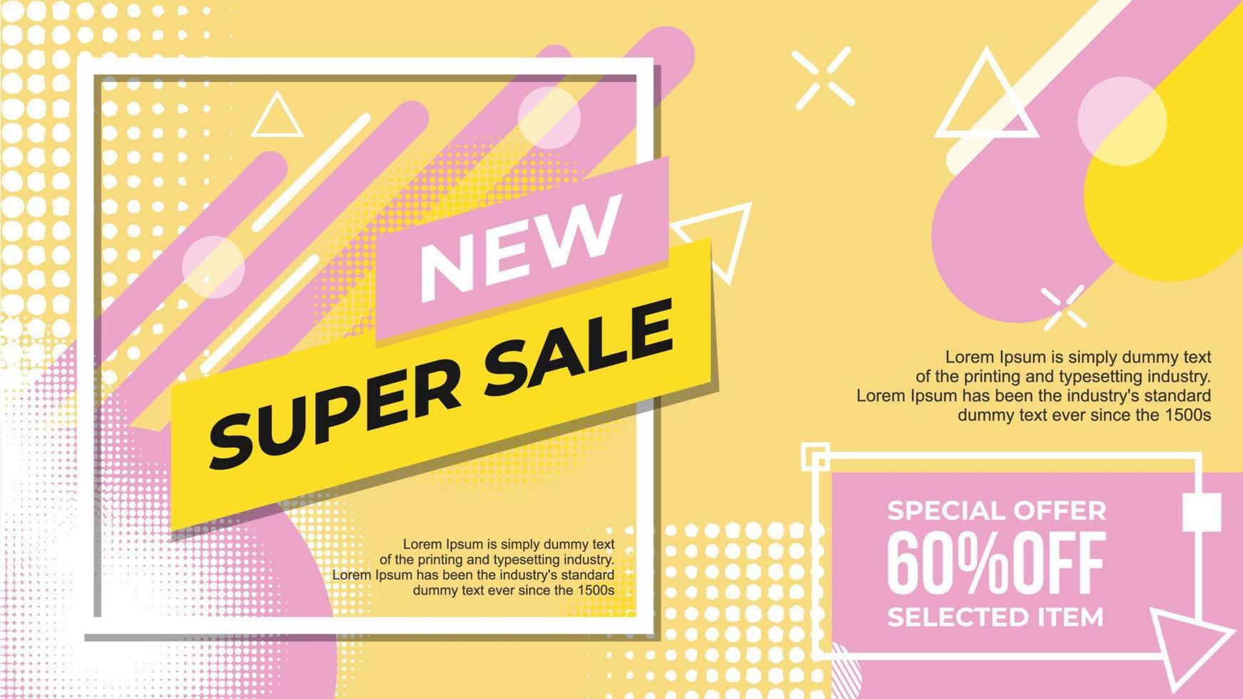 Super Sale geometric background Vector